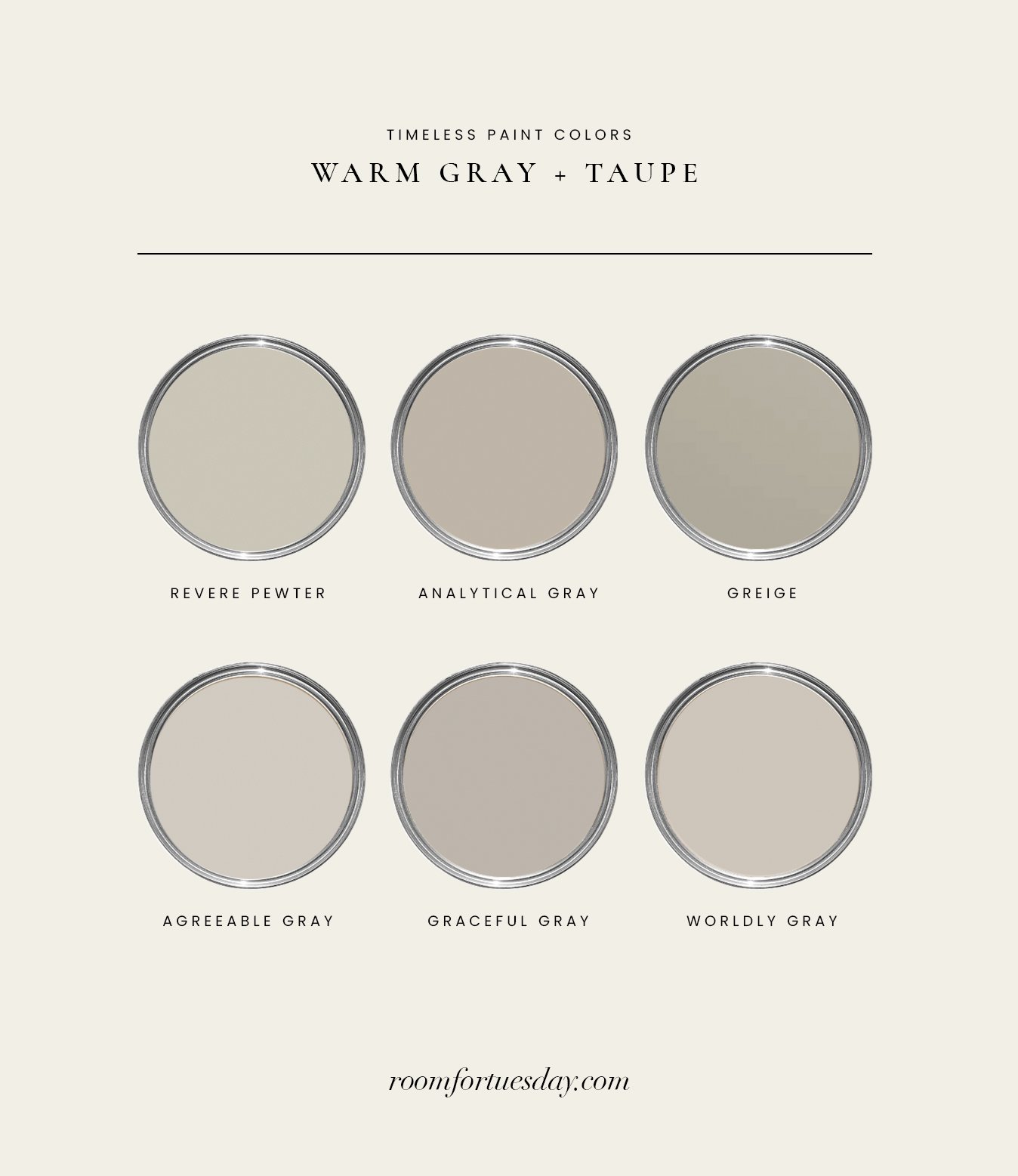 30 of My Favorite Neutral (Non-White) Paint Colors - roomfortuesday.com