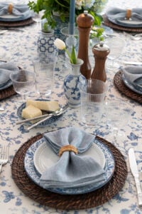 Blue & White Tablescape for Spring and Summer - roomfortuesday.com