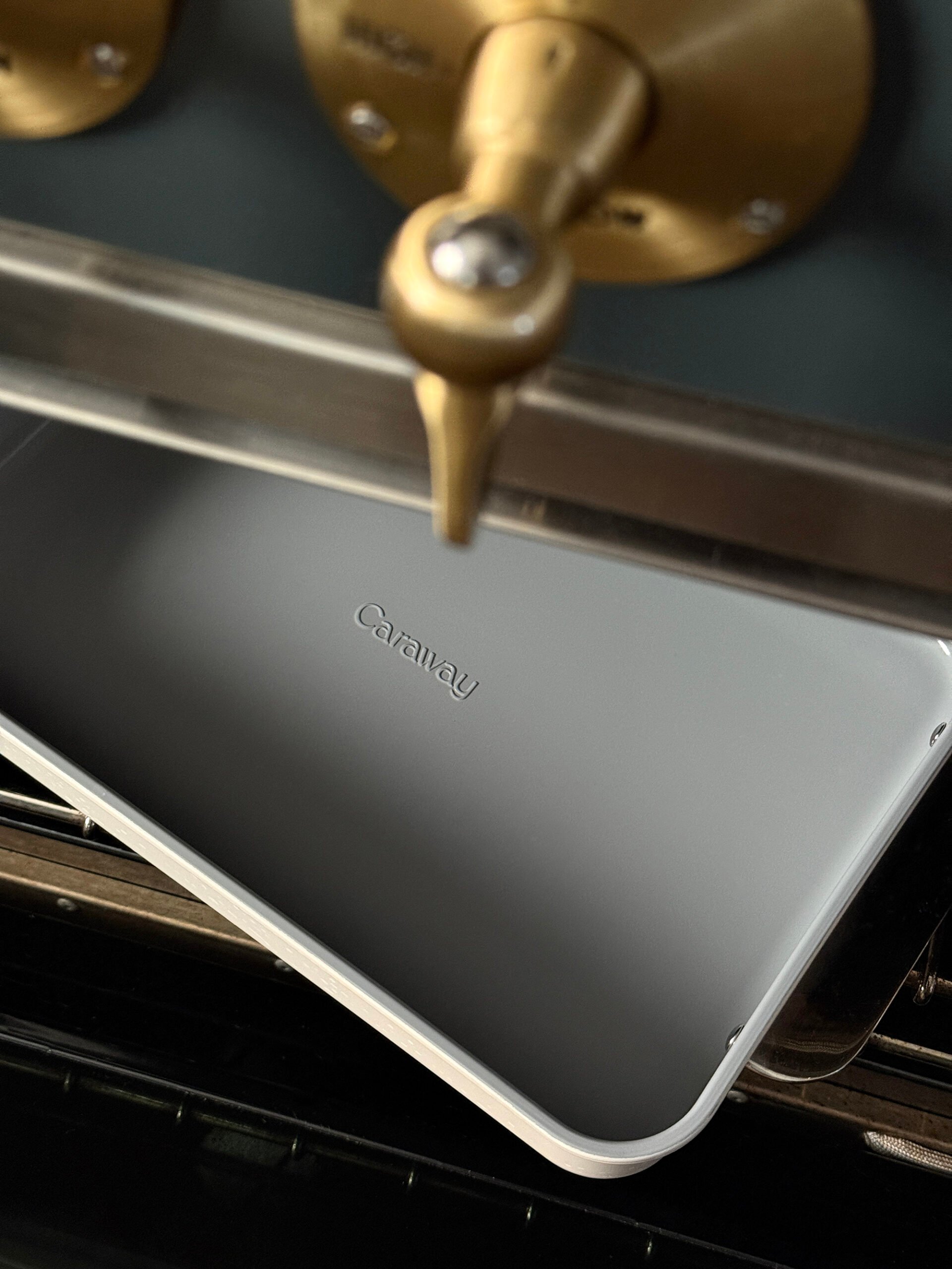 Caraway rectangular baking pan in oven