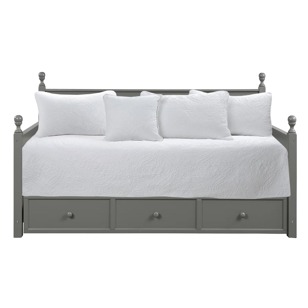 Gray daybed with lower storage