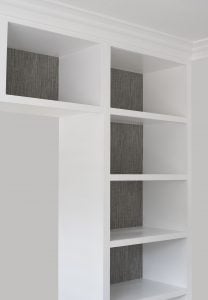 How to Wallpaper Built-Ins + My Favorite Grasscloth - roomfortuesday.com