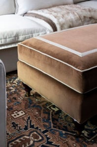 How to Make a Basic Ottoman Look Custom and High-End - roomfortuesday.com