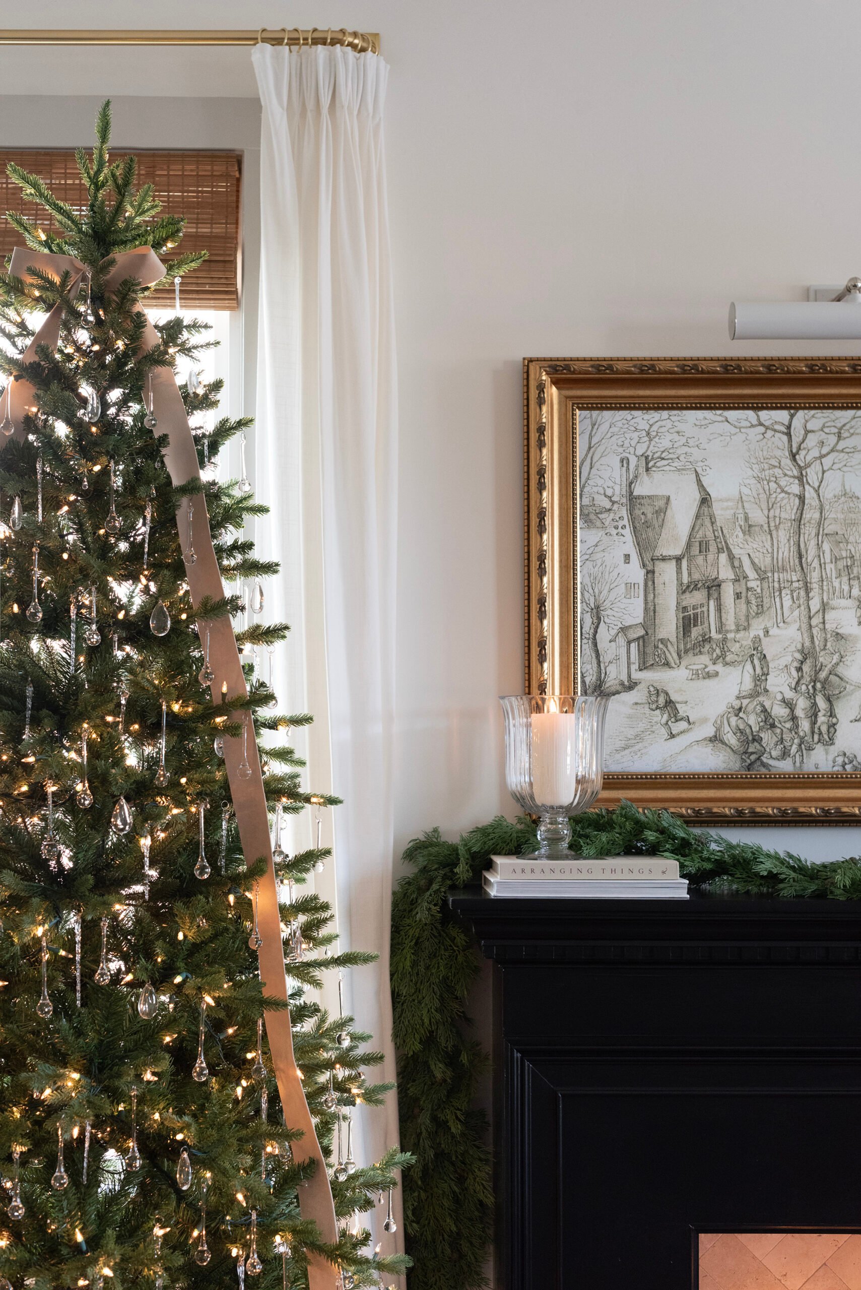 Simple Glass Icicle Decorated Christmas Tree - roomfortuesday.com