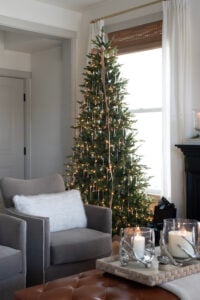 Simple Glass Icicle Decorated Christmas Tree - roomfortuesday.com