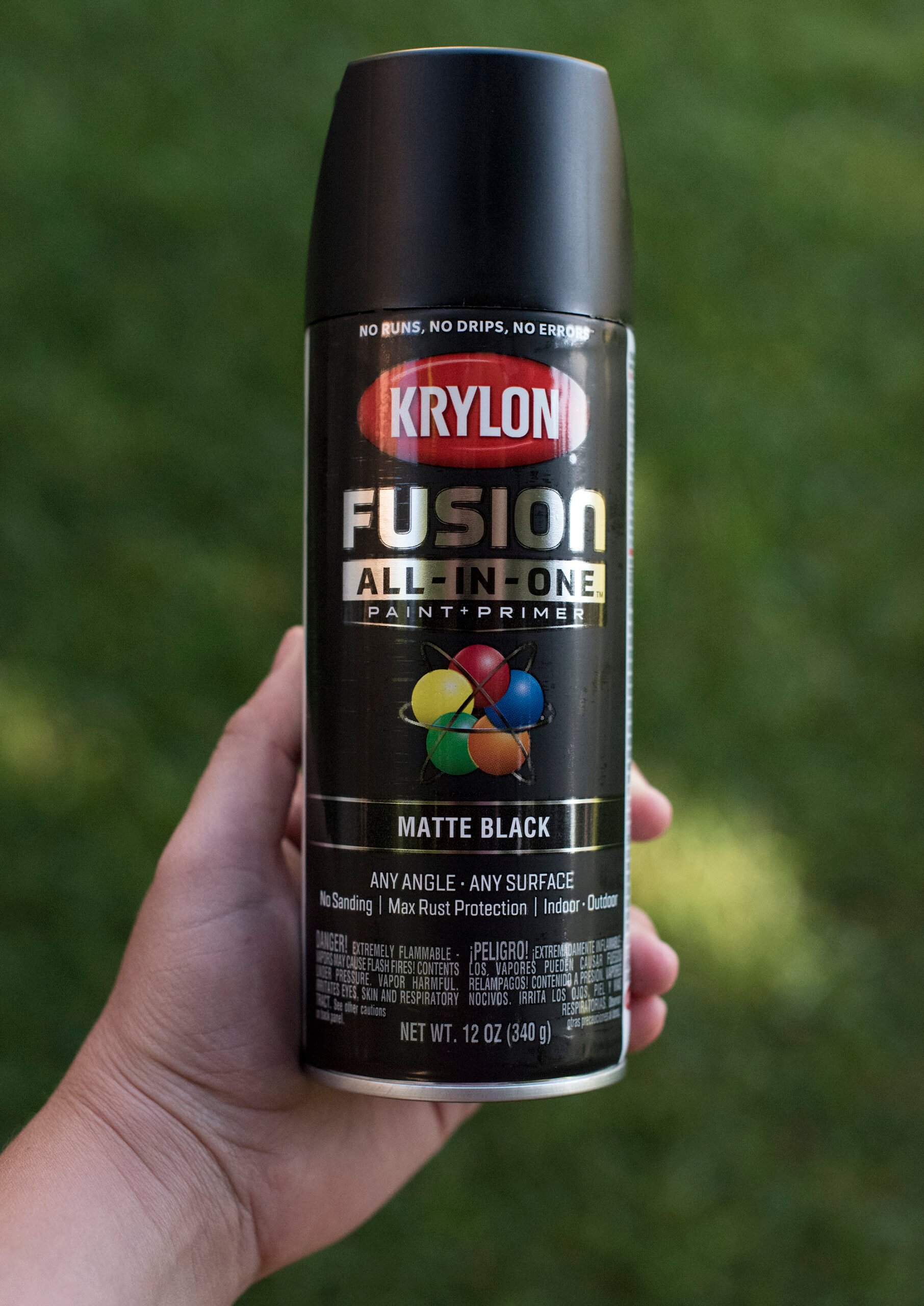 Krylon Fushion spray paint in matte black