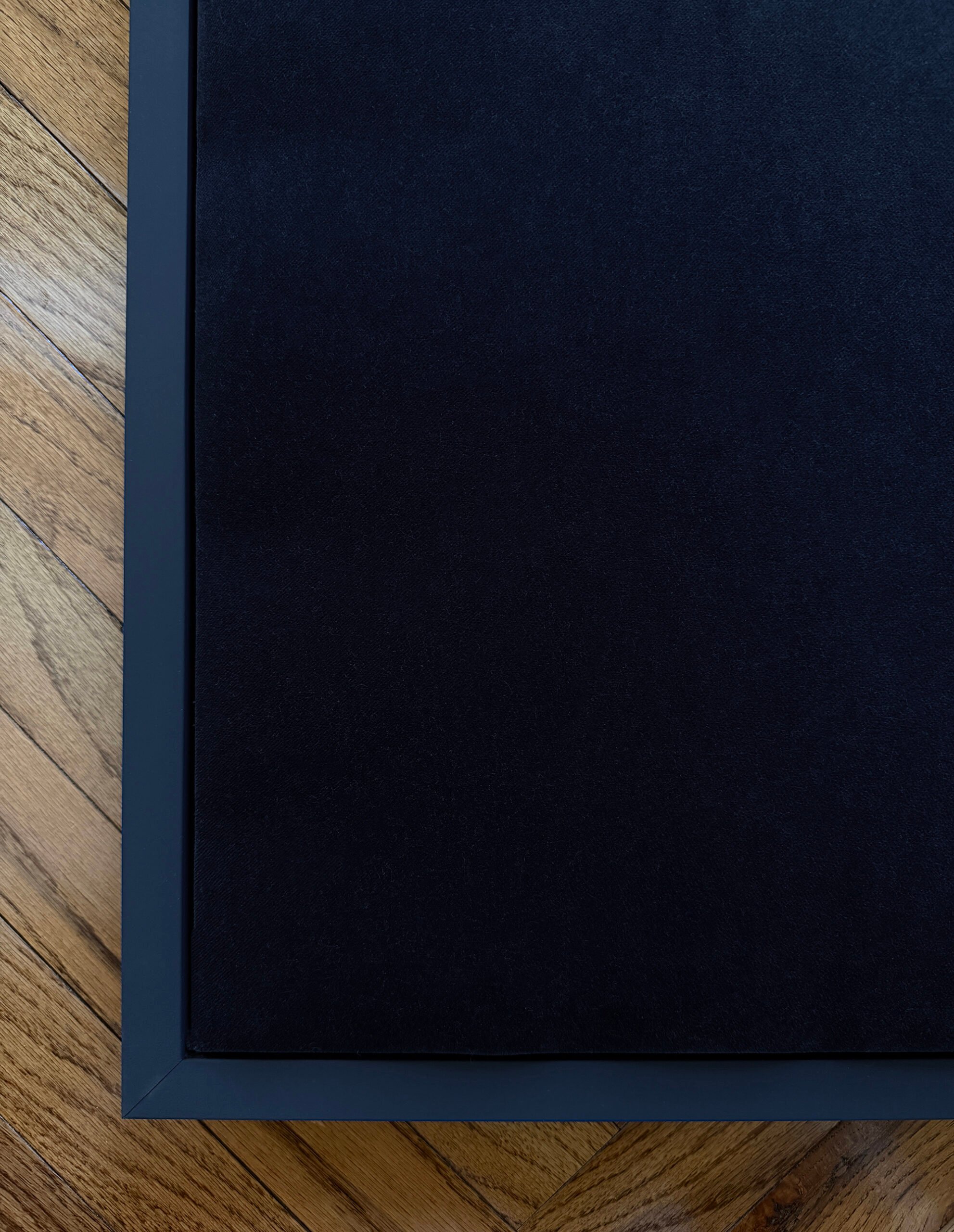 Navy velvet acoustic wall panel DIY tutorial