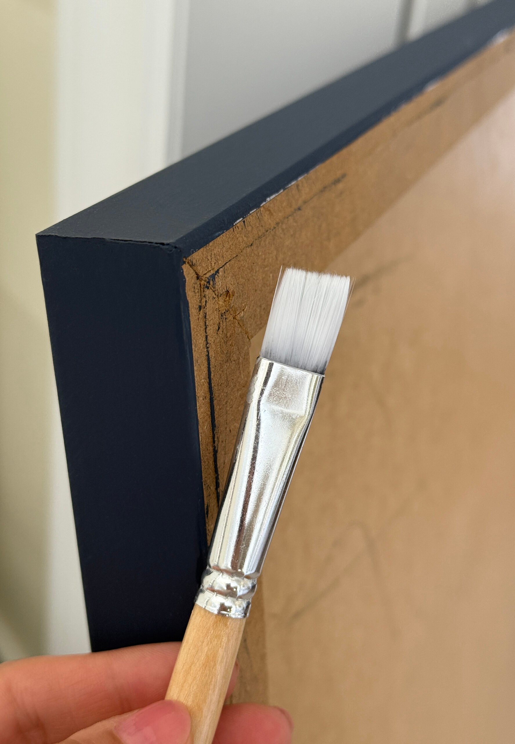 Painting a frame navy blue