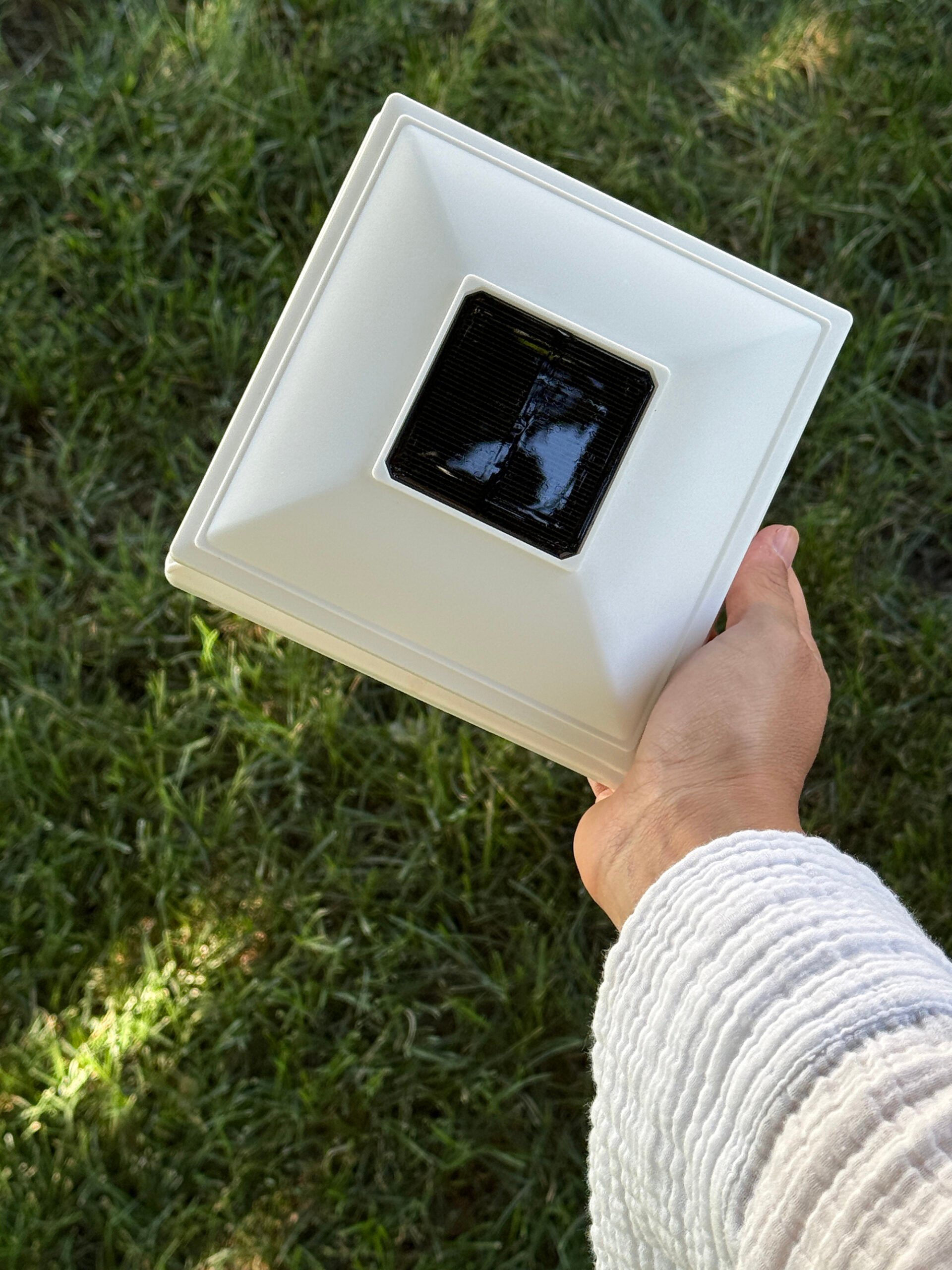 Image of Reliabilt Solar LED Post Cap Light from Lowe’s Before Installation