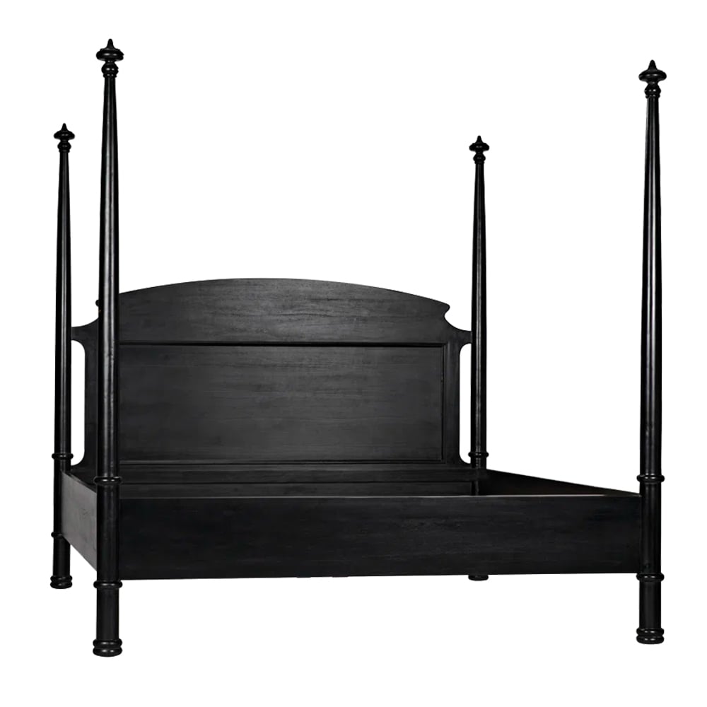 Solid wood noir four poster bed