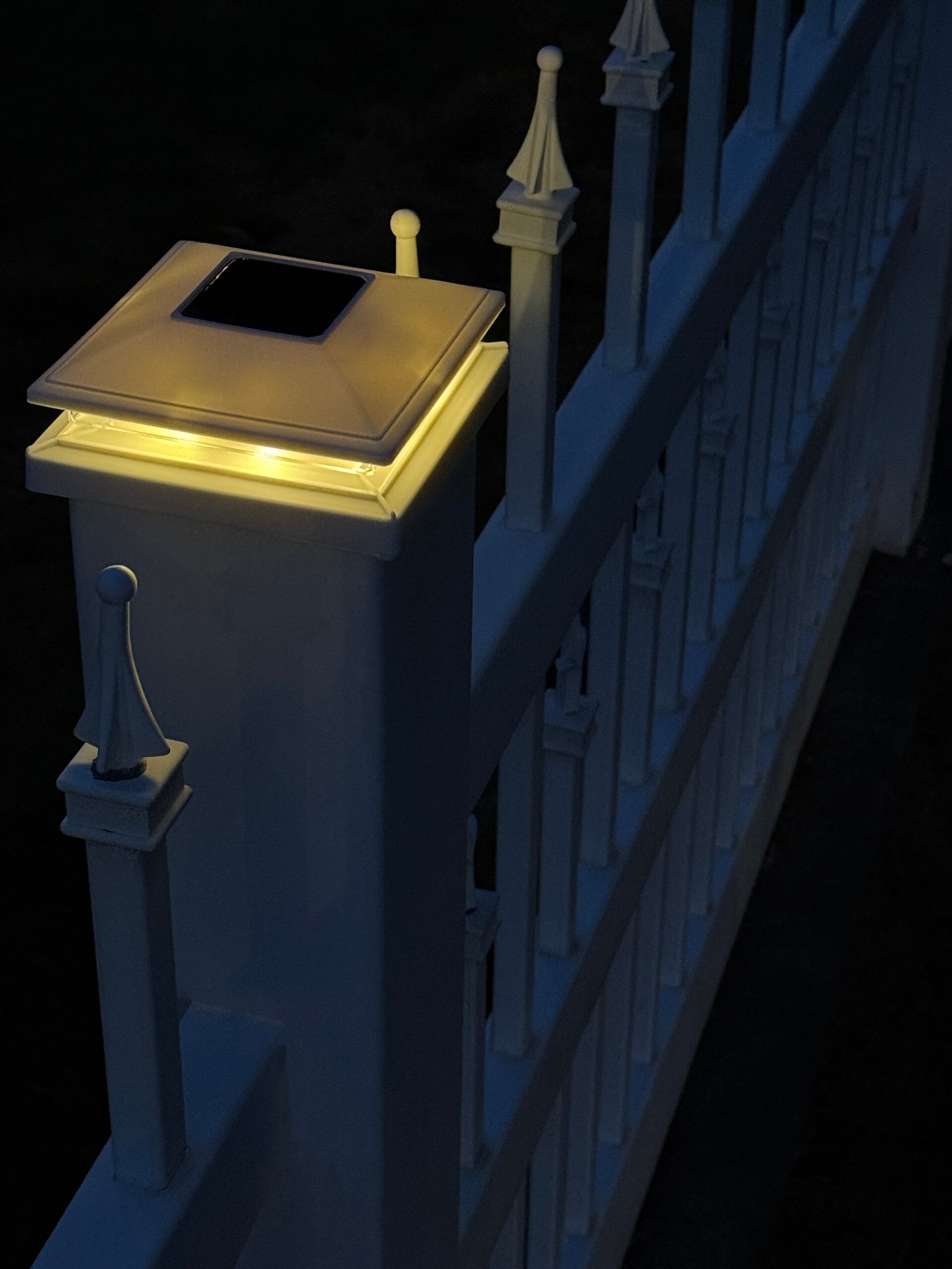 Warm White Solar Fence Post Light